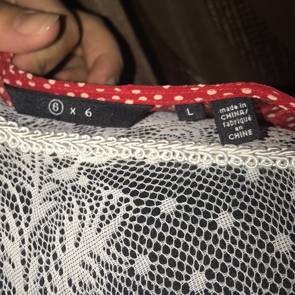 Urban Outfitters No. 6 Silk Retro red stripe dotted cream Dress - Picture 4 of 11